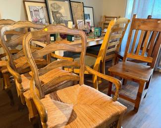 Dining Chairs, Table & Art