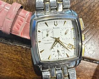 Bulova Swiss Made Chronograph Rectangular Watch