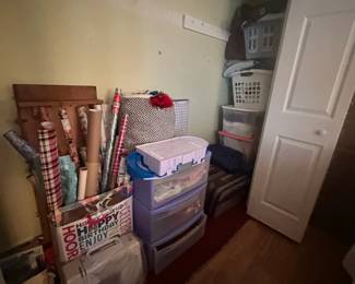 Assorted Craft and Gift Wrapping Storage Lot
