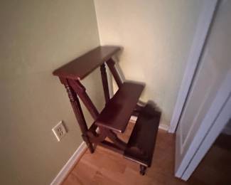 Vintage Mahogany Library Step Stool