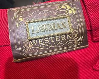 Vintage Lawman Western Red Denim Jeans