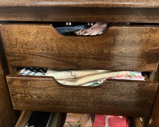 Vintage Oak China Cabinet with Drawers