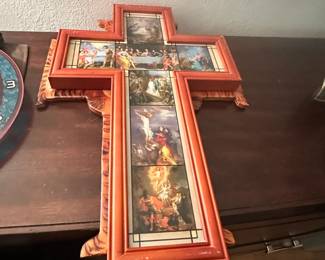Decorative Religious Wall Cross with MultiScene Prints