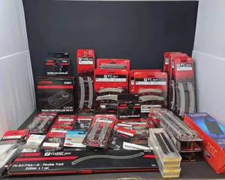 Large Lot of Rokuhan Z Scale Model Railway Tracks, Controllers, and Turnouts New in Packages