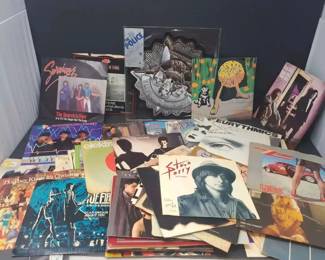 Large Lot of 45 RPM Singles 50 , 1980s Pop, Rock, New Wave Incl. The Police, Eurythmics, ZZ Top