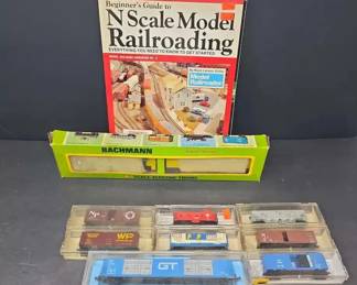 Vintage N Scale Model Railroad Freight Cars Assorted Manufacturers with Model Railroading Guide