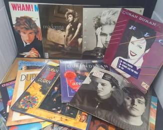 Lot of 20 Vintage 1980s Pop New Wave Vinyl LP Records Incl. Madonna, Duran Duran, Culture Club