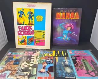 Vintage Comic Books Graphic Art Books Lot Incl.Buck Rogers, Akira, V for Vendetta, Watchmen More