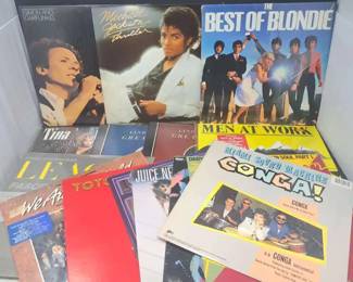 15 Vintage 1970s 80s Pop, Rock New Wave Vinyl LP Albums Incl. Michael Jackson, Blondie, Toto