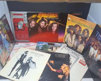 12 Vintage 1970s 80s Classic Rock and Pop Vinyl LP Records Incl. Fleetwood Mac, Eagles, ABBA