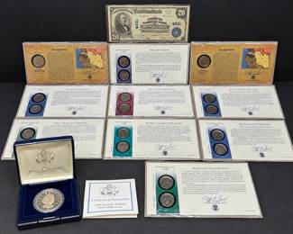 Assortment of United States Mint Commemorative and Collectible Coins Reflecting Historical Themes