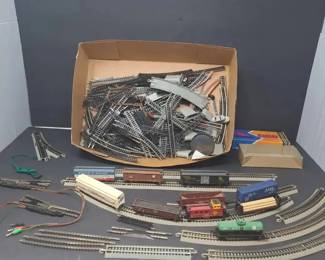 Large Assorted Lot of N Scale Railroad Track, Freight Cars, Switches Accessories Sold As Is