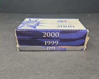 3 US Mint Proof Coin Sets 2 from 1999 1 from 2000 50 State Quarters Commemorative Series