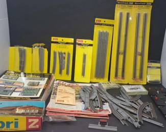 Large Lot of Z Scale Model Railroad Track, MicroTrains, Kibri Kit, Controllers Books