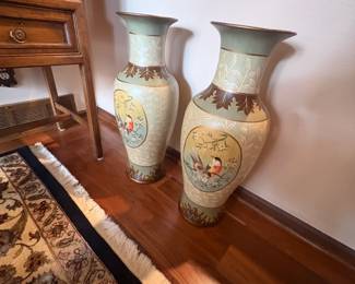 . . . large Asian-themed floor vases