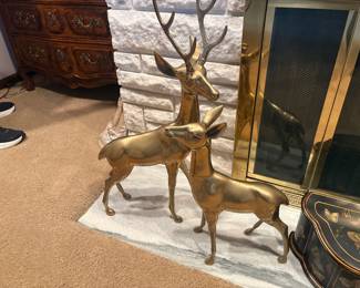 . . . large brass reindeer