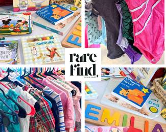 Children’s clothing, children books, toys