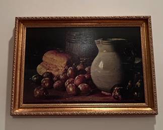 Still Life with Plums, Figs, and Bread Reproduction after Luis Egidio Melndez