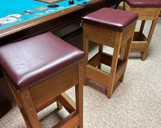 Set of Three Oak Bar Stools second image