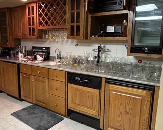 Estate Assortment of Vintage Barware and Novelty Glassware
