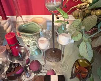 Assorted Decorative Tabletop Candle Holders and Accents