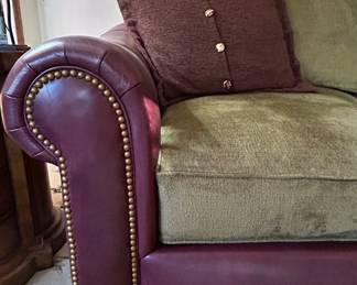 Richard Honquest Fine Furnishings Leather and Fabric Sofa second image