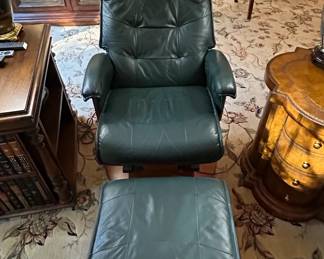 Avantglide Leather Recliner and Ottoman