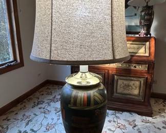 Vintage Library Book Ceramic Table Lamp