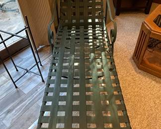 Vintage Wrought Iron Strap Chaise Lounge