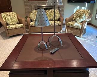 Rustic Iron and Punched Tin Star Table Lamps, Set of third image