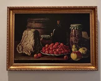 Still Life with Fruit and Cheese by Luis Egidio Melndez Reproduction