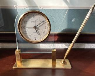 Seth Thomas Quartz Desk Clock with Pen Holder