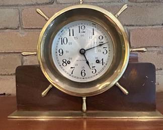 Vintage Seth Thomas Helmsman Ships Wheel Mantel Clock