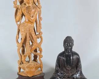 Hindu and Buddha statues