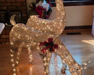 Pair of outdoor lighted reindeer