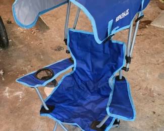 Children's folding chairs with built in canopy, set of three