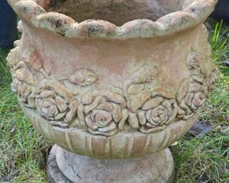 Very large ornate pedestal planter
