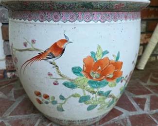 Chinese Famille Rose porcelain fishbowl planter