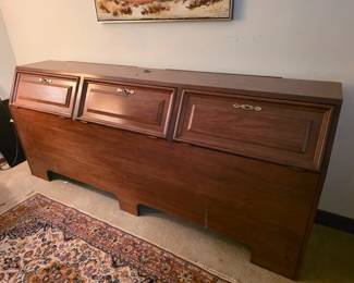 King headboard with storage compartments
