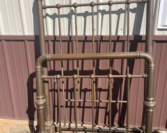 Solid brass twin bed with rails