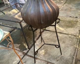 Copper pot on stand