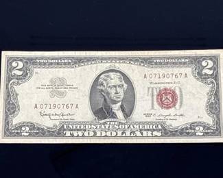 red note 2 dollar bill