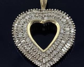 14k gold diamond pendant