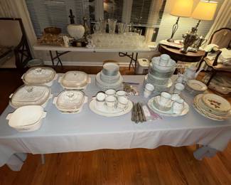 Various vintage china, dinnerware and silverware