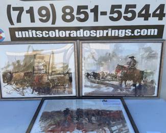 ar Set of 3 Jeremy Serna Western Paintings