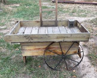 c Antique Wooden Peddlers Cart