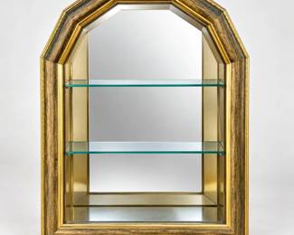 f Decorative Gold Wall Mount Cabinet with Mirror