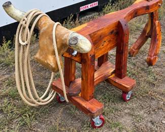 c Handcrafted Western Steer Roping Dummy