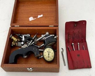 g Vintage Various Gauge Set with Wooden Storage Box