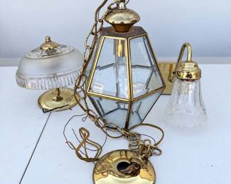 ld 3Piece Lot of Vintage Outdoor Lighting Fixtures
